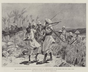 The Advance Towards Dongola, Kabbabesh Guide and Correspondents on the March with the Camel Corps by William Barnes Wollen
